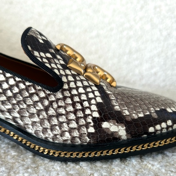 TORY BURCH Freya Mid-Heel Snake Skin Loafer SIZE 8 - Picture 7 of 12